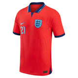 England Away Match Shirt 2022 with White 21 printing - Kit Captain