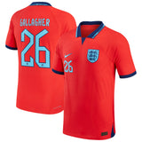 England Away Match Shirt 2022 with Gallagher 26 printing - Kit Captain