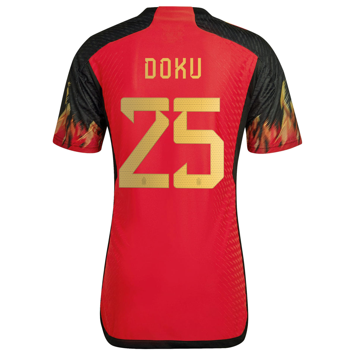 Belgium Home Authentic Shirt 2022 with Doku 25 printing - Kit Captain