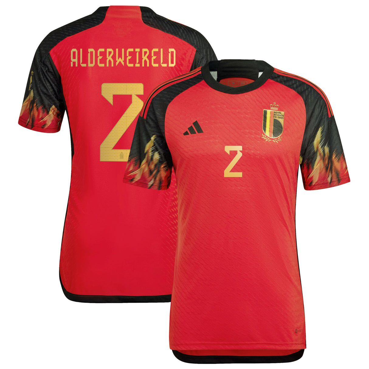 Belgium Home Authentic Shirt 2022 with Alderweireld 2 printing - Kit Captain