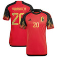 Belgium Home Authentic Shirt 2022 with Vanaken 20 printing - Kit Captain