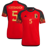 Belgium Home Shirt 2022 with Vertonghen 5 printing - Kit Captain