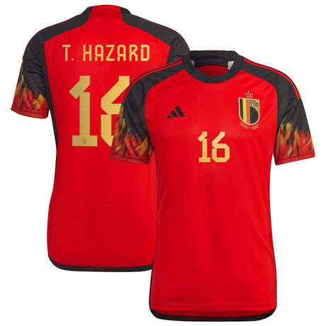 Belgium Home Shirt 2022 with T.Hazard 16 printing - Kit Captain