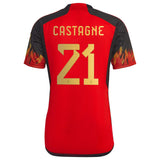 Belgium Home Shirt 2022 with Castagne 21 printing - Kit Captain