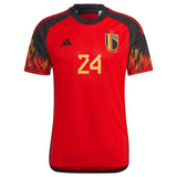 Belgium Home Shirt 2022 with Openda 24 printing - Kit Captain