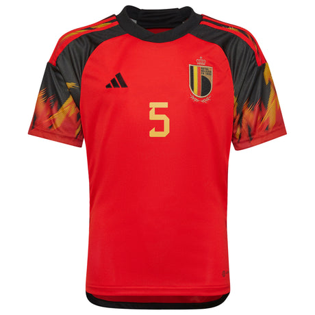 Belgium Home Shirt 2022 - Kids with Vertonghen 5 printing - Kit Captain