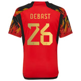 Belgium Home Shirt 2022 - Kids with Debast 26 printing - Kit Captain