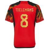 Belgium Home Shirt 2022 - Kids with Tielemans 8 printing - Kit Captain