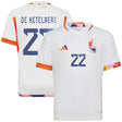 Belgium Away Shirt 2022 - Kids with De Ketelaere 22 printing - Kit Captain