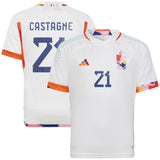 Belgium Away Shirt 2022 - Kids with Castagne 21 printing - Kit Captain