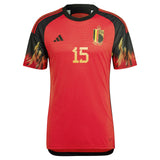 Belgium Home Authentic Shirt 2022 with Vangheluwe 15 printing - Kit Captain