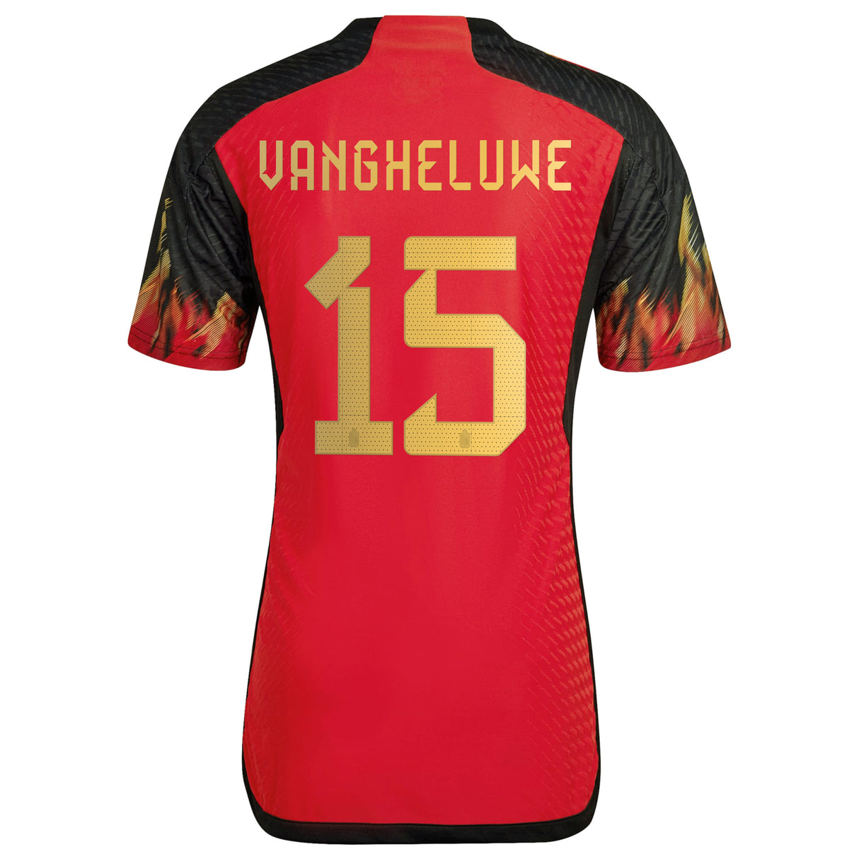 Belgium Home Authentic Shirt 2022 with Vangheluwe 15 printing - Kit Captain