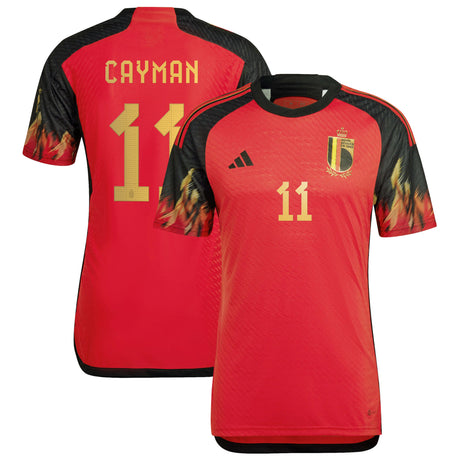 Belgium Home Authentic Shirt 2022 with Cayman 11 printing - Kit Captain