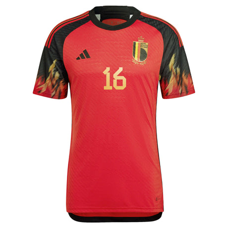 Belgium Home Authentic Shirt 2022 with Detruyer 16 printing - Kit Captain