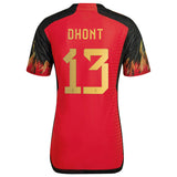 Belgium Home Authentic Shirt 2022 with Dhont 13 printing - Kit Captain