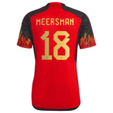 Belgium Home Shirt 2022 with Meersman 18 printing - Kit Captain