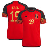 Belgium Home Shirt 2022 with Kees 19 printing - Kit Captain