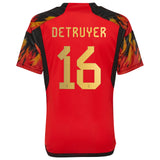 Belgium Home Shirt 2022 - Kids with Detruyer 16 printing - Kit Captain