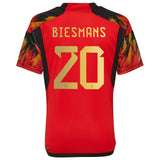 Belgium Home Shirt 2022 - Kids with Biesmans 20 printing - Kit Captain