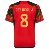 Belgium Home Shirt 2022 - Kids with Delacauw 8 printing - Kit Captain