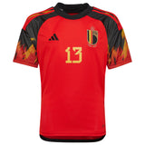 Belgium Home Shirt 2022 - Kids with Dhont 13 printing - Kit Captain