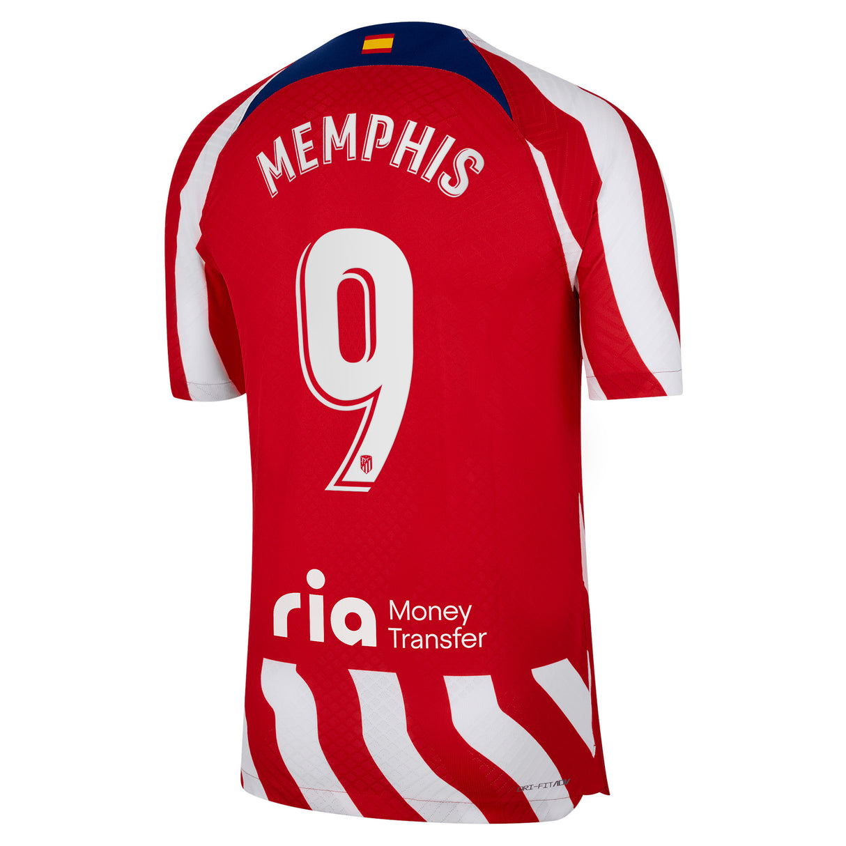 Atlético de Madrid Home Vapor Match Shirt 2022-23 with Memphis 9 printing - Kit Captain