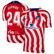 Atlético de Madrid Home Vapor Match Shirt 2022-23 with Barrios 24 printing - Kit Captain