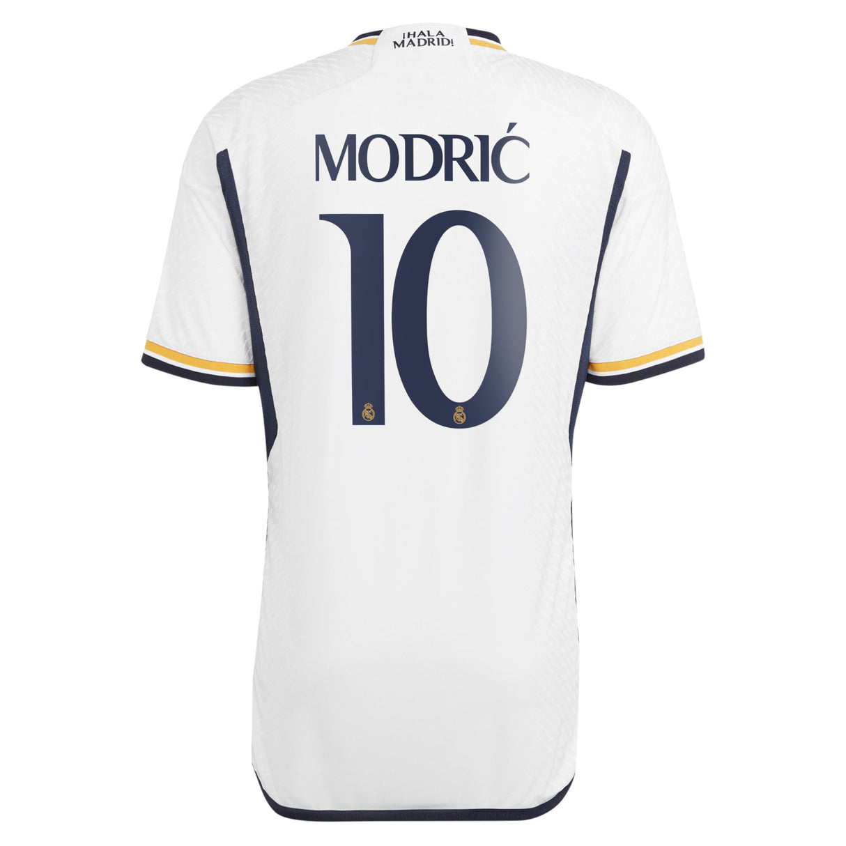 Real Madrid adidas Home Authentic Shirt 2023-24 with Modric 10 printing - Kit Captain