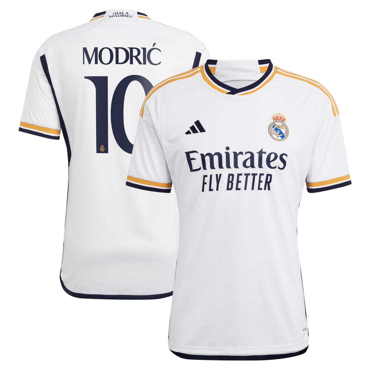 Real Madrid adidas Home Shirt 2023-24 with Modric 10 printing - Kit Captain