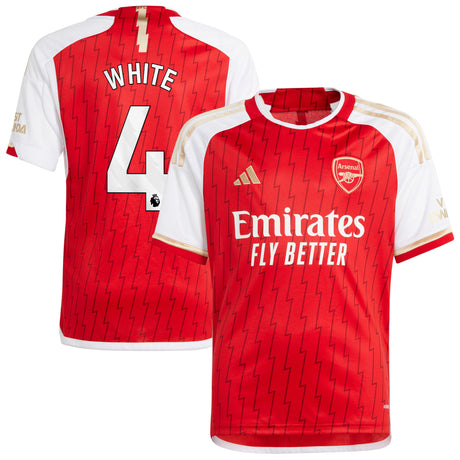 Arsenal adidas Home Shirt 2023-24 - Kids with White 4 printing - Kit Captain