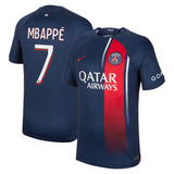 Paris Saint-Germain Nike Home Stadium Shirt 2023-24 with Mbappé 7 printing - Kit Captain