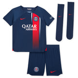 Paris Saint-Germain Nike Home Stadium Kit 2023-24 - Little Kids with Vitinha 17 printing - Kit Captain