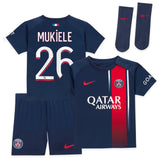 Paris Saint-Germain Nike Home Stadium Kit 2023-24 - Infant with Mukiele 26 printing - Kit Captain