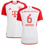 FC Bayern adidas Home Authentic Shirt 2023-24 with Kimmich 6 printing - Kit Captain