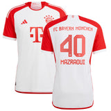 FC Bayern adidas Home Authentic Shirt 2023-24 with Mazraoui 40 printing - Kit Captain