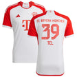 FC Bayern adidas Home Shirt 2023-24 - Kids with Tel 39 printing - Kit Captain