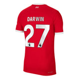 Liverpool Nike Home Dri Fit Adv Match Shirt - 2023-24 with Darwin 27 printing - Kit Captain