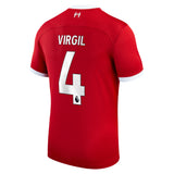 Liverpool Nike Home Stadium Shirt - 2023-24 with Virgil 4 printing - Kit Captain