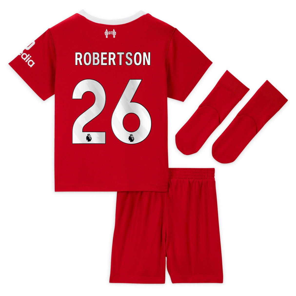 Liverpool Nike Home Stadium Kit - 2023-24 - Infant with Robertson 26 printing - Kit Captain