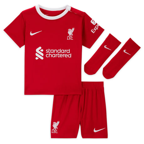 Liverpool Nike Home Stadium Kit - 2023-24 - Infant with Darwin 27 printing - Kit Captain