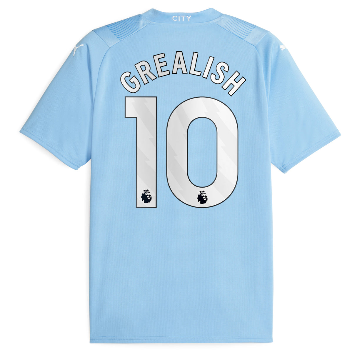 Manchester City Puma Home Shirt 2023-24 with Grealish 10 printing - Kit Captain