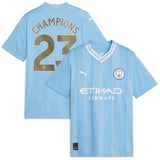 Manchester City Puma Home Shirt 2023-24 - Kids with Champions 23 printing - Kit Captain