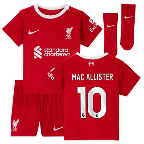 Liverpool Nike Home Stadium Kit - 2023-24 - Infant with Mac Allister 10 printing - Kit Captain