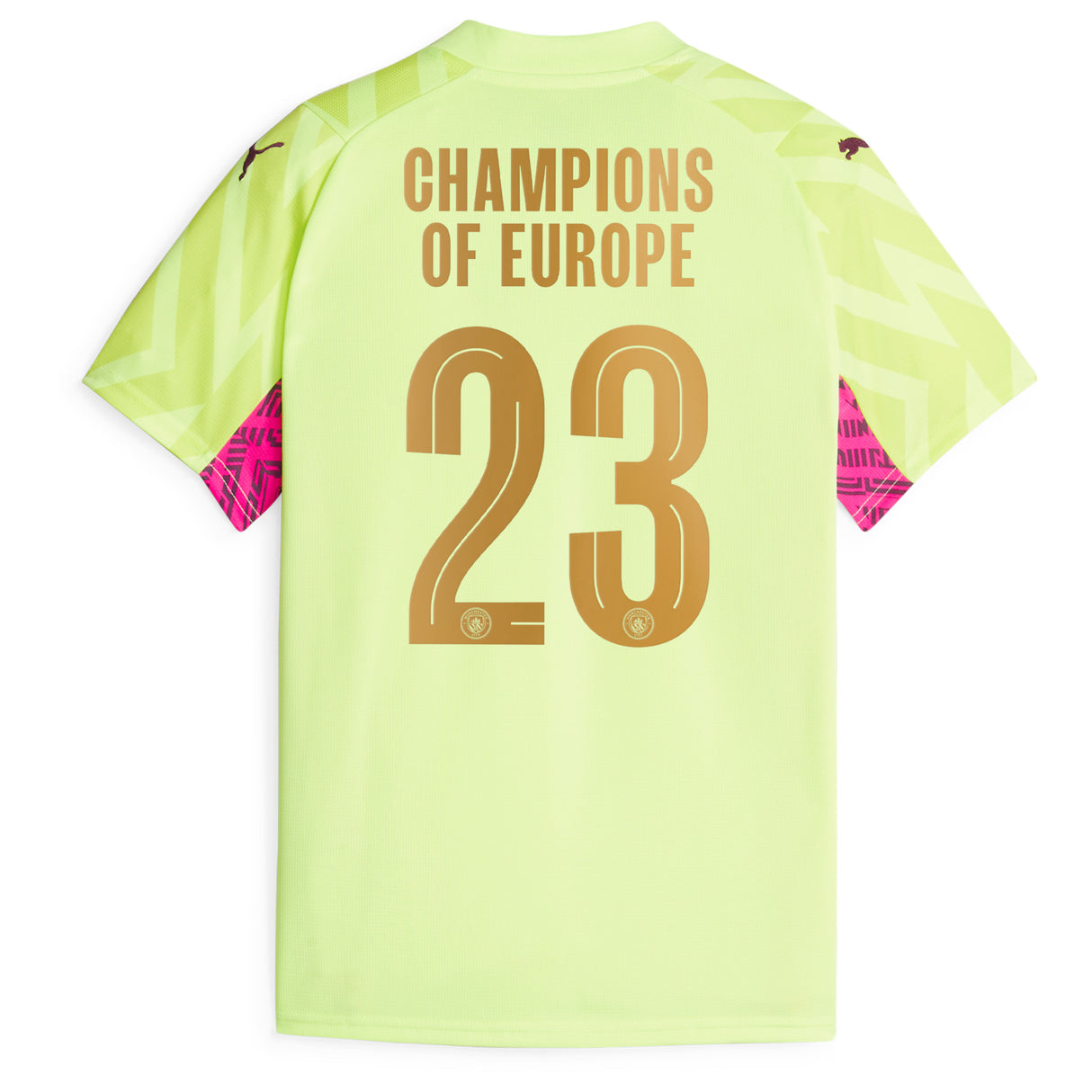 Manchester City Puma Goalkeeper Shirt 2023-24 - Kids with Champions of Europe 23 printing - Kit Captain