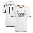 Real Madrid adidas Home Authentic Shirt 2023-24 with Rodrygo 11 printing - Kit Captain