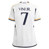 Real Madrid adidas Home Shirt 2023-24 - Kids with Vini Jr. 7 printing - Kit Captain