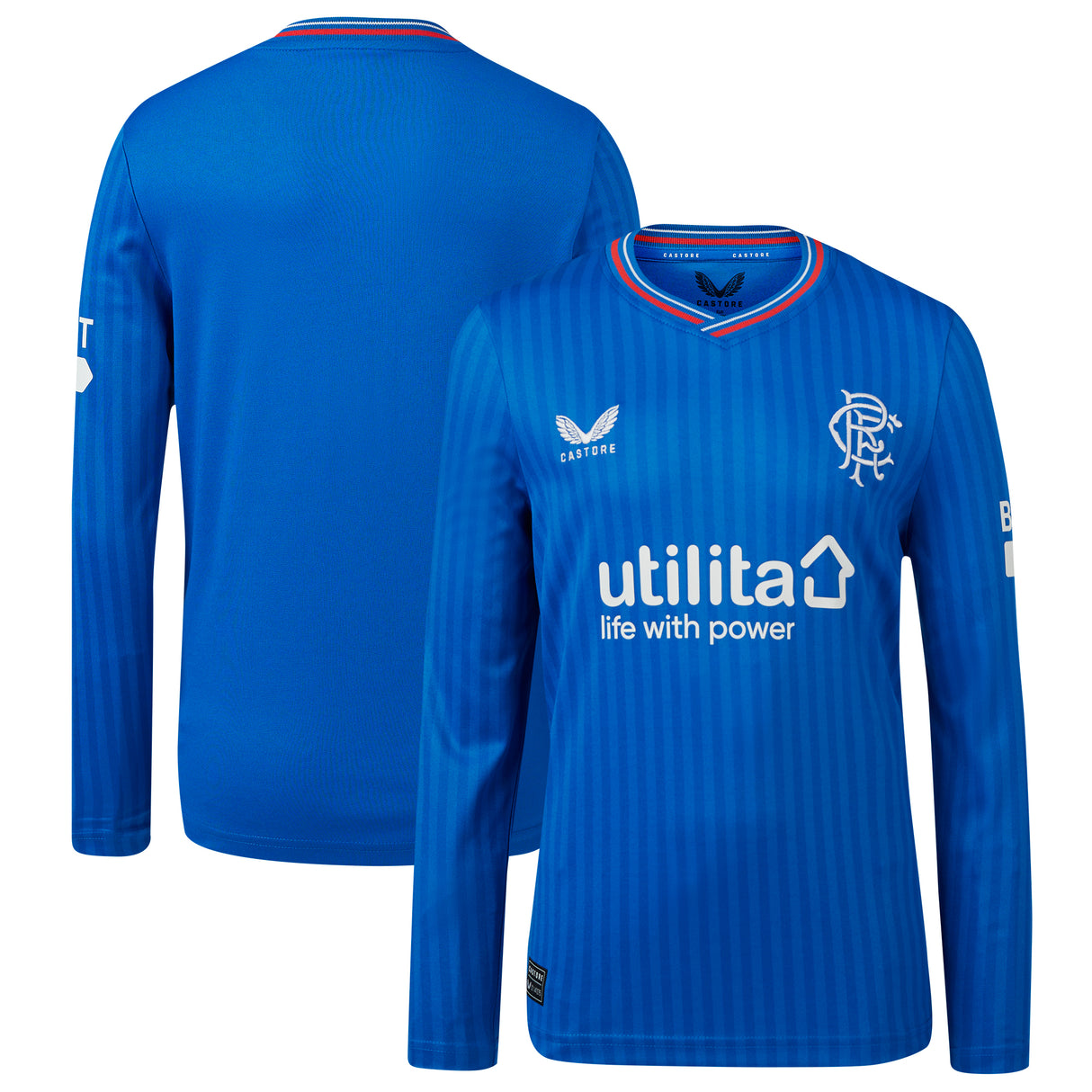 Glasgow Rangers Home Shirt 2023-24 - Long Sleeve - Kids - Kit Captain