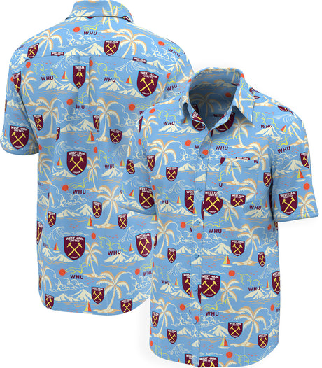 West Ham United Hawaiian Shirt - Blue - Boys - Kit Captain