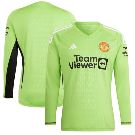 Manchester United adidas Home Goalkeeper Shirt 2023-24 - Kids - Long Sleeve - Kit Captain