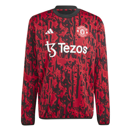 Haut chaud d'avant-match adidas Manchester United - Rouge